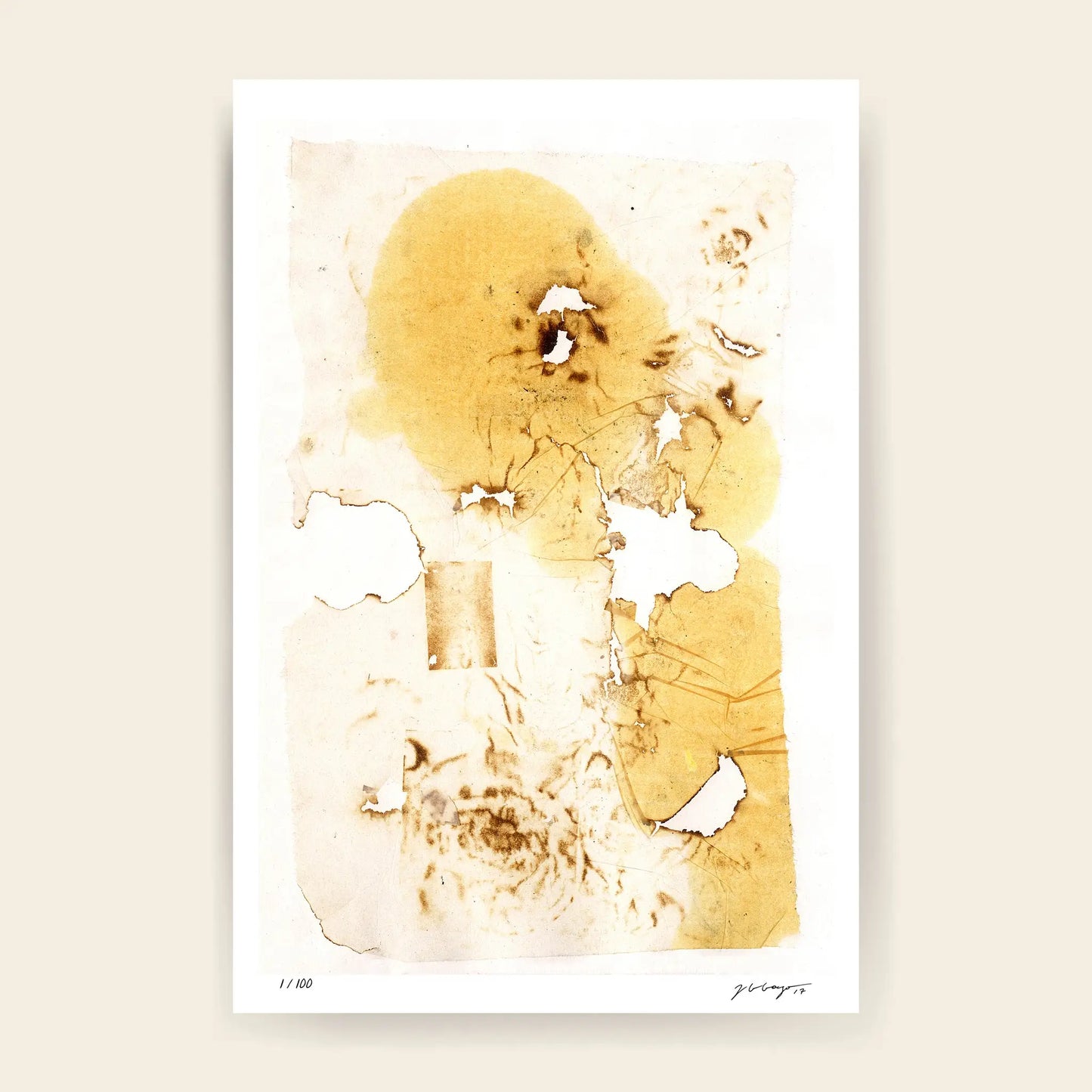 Fire And Ashes - Chine Collé #1 30Cm X 42Cm 11.7Inches 16.5Inches / Print Only Giclée
