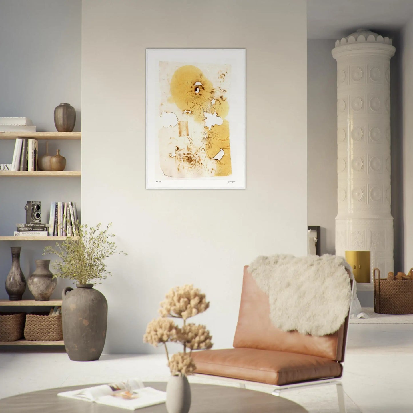 Fire And Ashes - Chine Collé #1 70Cm X 100Cm 27.6Inches 39.4Inches / White Giclée