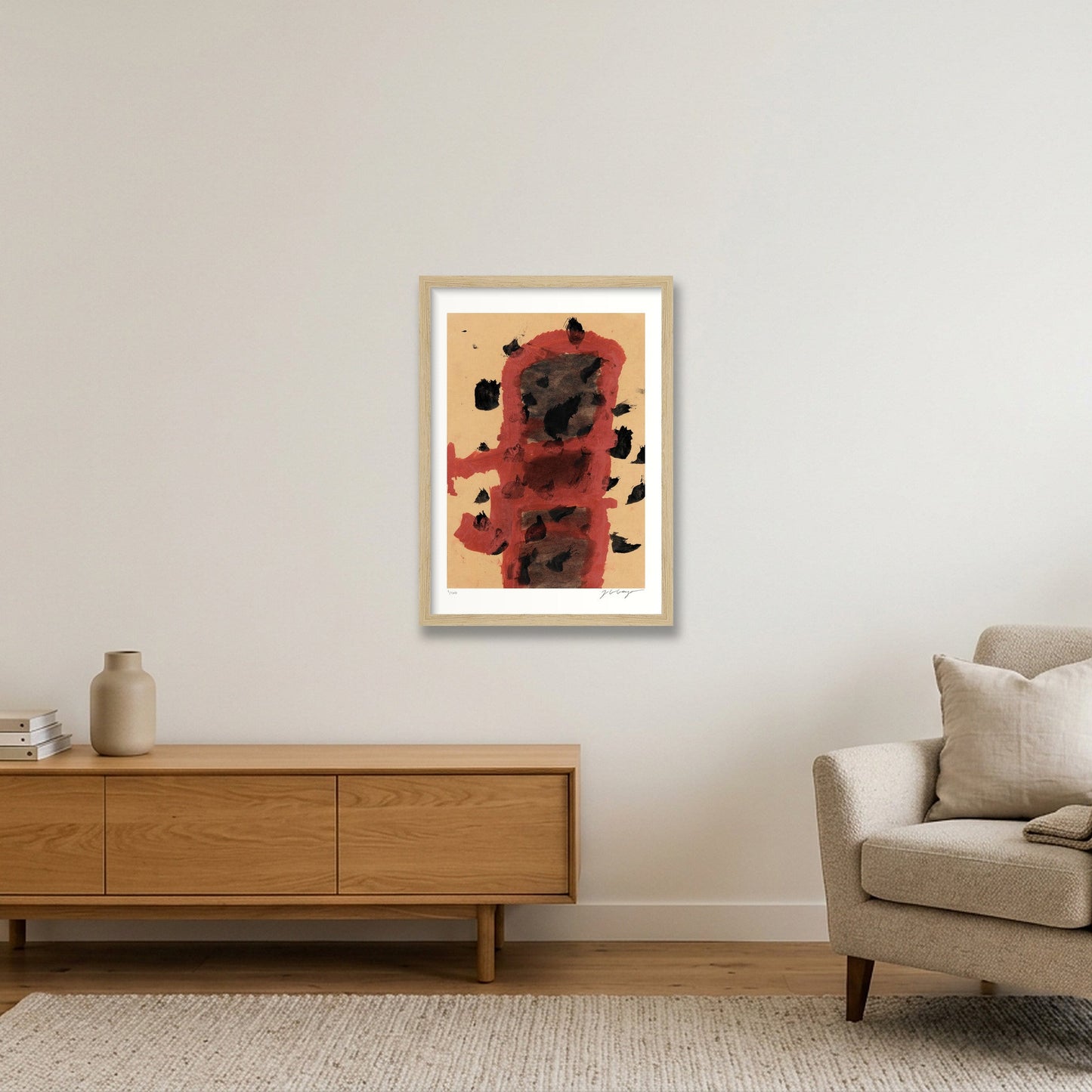 Expandable Beginning - sanguine #2 — A3 (30×42cm, 12×17") Oak Frame