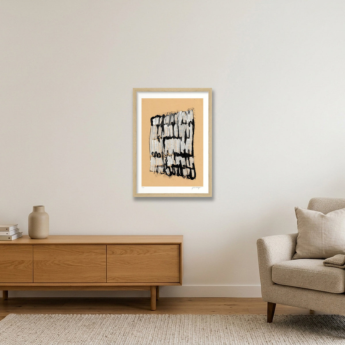 Expandable Beginning - hints of white #1 — A3 (30×42cm, 12×17") Oak Frame