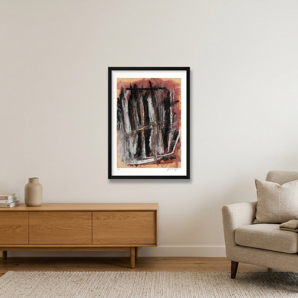 Expandable Beginning - scratched paper #2 — 42×59cm, 17×23" Black Frame