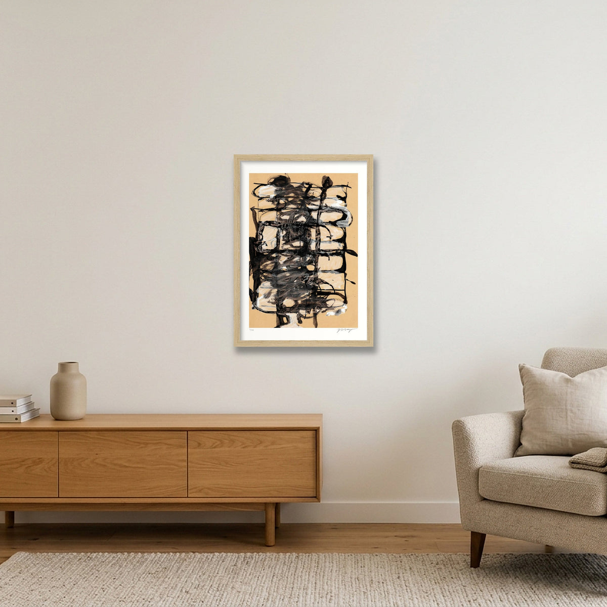 Expandable Beginning - hints of white #2 — A3 (30×42cm, 12×17") Oak Frame