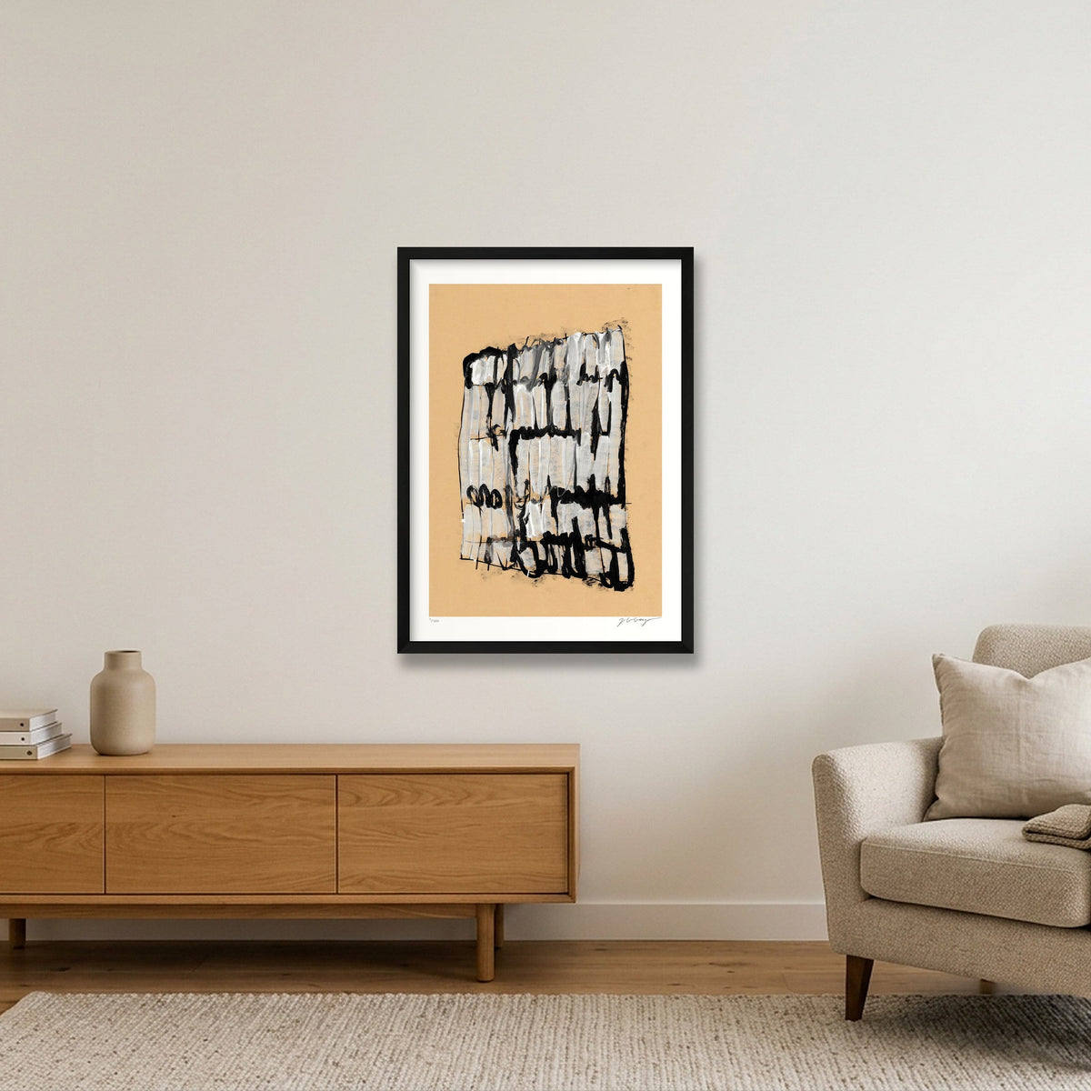 Expandable Beginning - hints of white #1 — 42×59cm, 17×23" Black Frame